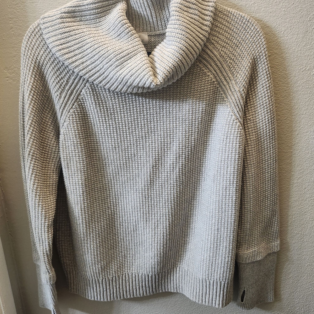 Elegant Gray Cowl Neck Sweater